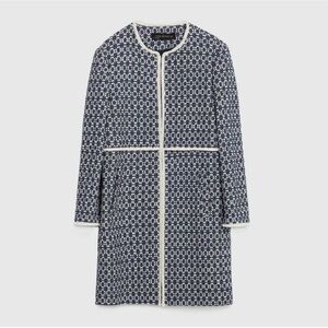 Zara Woman Tweed Frayed Jacket